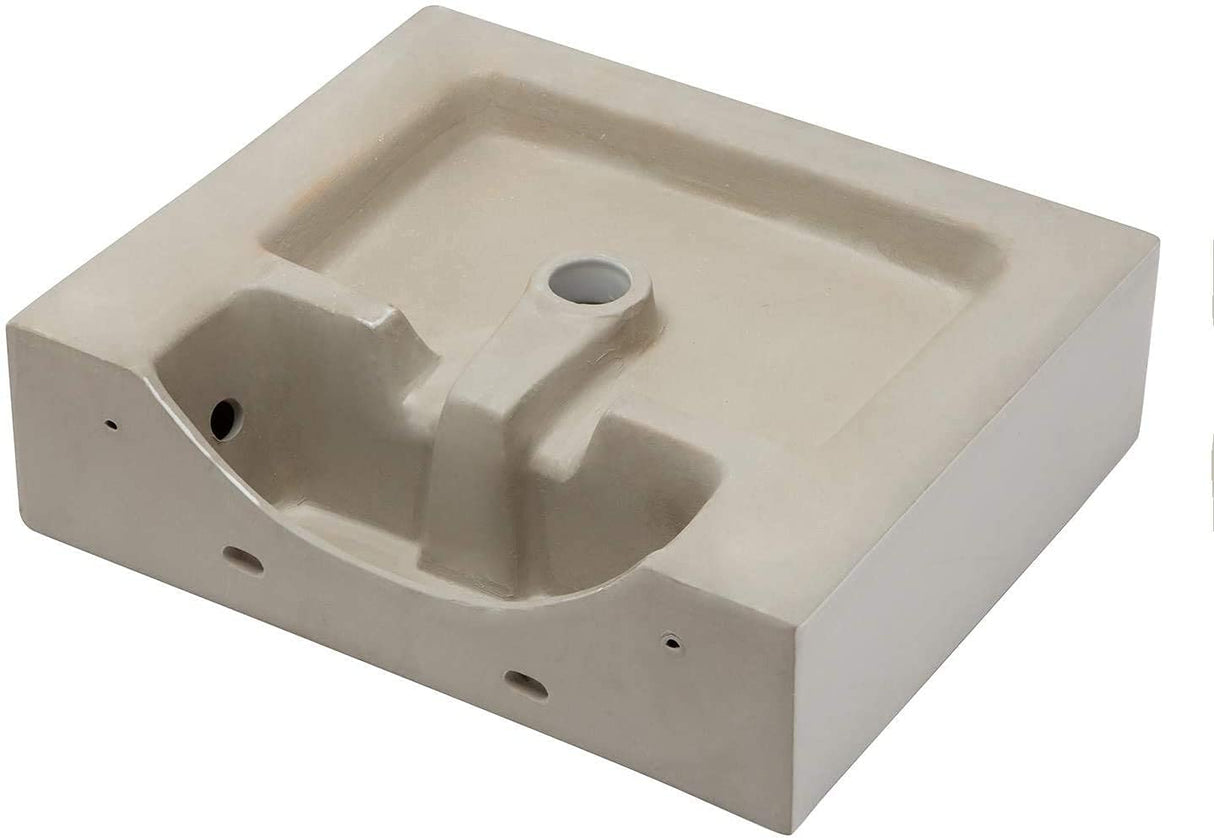 Lordear Floating Bathroom Sink Wall Mounted 21"x16" Bathroom Vessel Sink Free Standing Wall Hung Sink Rectangle White Porcelain Ceramic Vessel Vanity Sink Art Basin Lordear