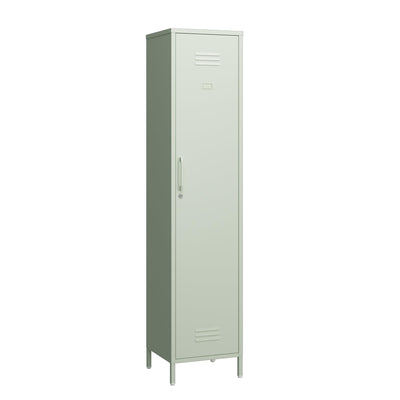 Elitehouse Single Door Mint Metal Locker with Adjustable Shelves, Green Tall Metal Locker Storage Cabinet,Easy Assembly for Living Room Bedroom (15.8”W x 15”D x 70.9”H )