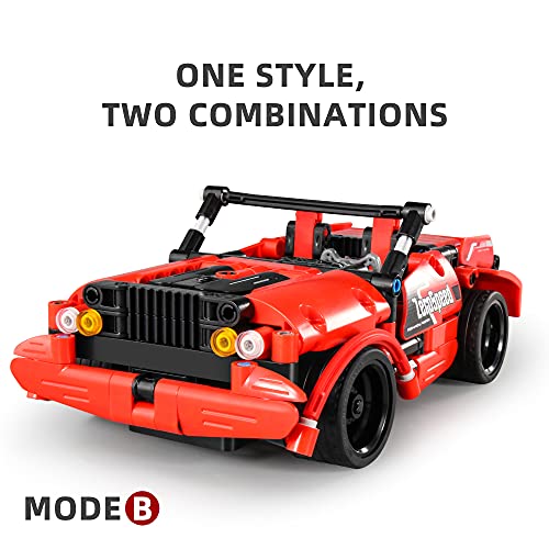 Dakott STEM Remote Control 2in1 Sports Car Building Block Kit - 341 Pcs DIY Construction Toy for Age 6+, Take Apart R/C Learning Engineering Gift DAKOTT