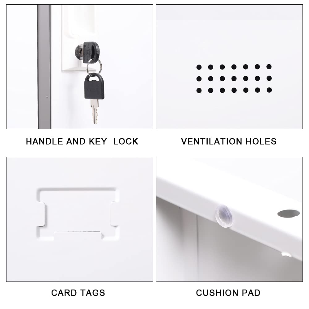 iCHENGGD Metal Locker 9 Door Storage Cabinet, Steel Storage Lockers for Employees, with Lock and Ventilation, Office School Gym Use (Grey) iCHENGGD