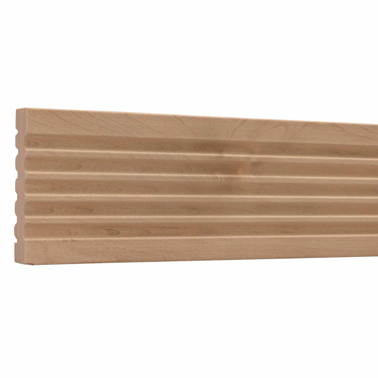 819-4FTWHW Unfinished White Hardwood Reversible Fluted/Reeded Casing Moulding ORNAMENTAL