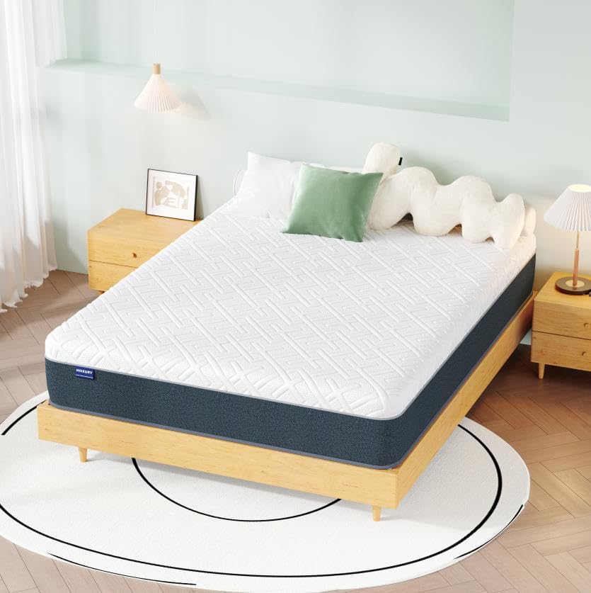 HOXURY Full Mattress, 14 Inch Green Tea Memory Foam Mattress in a Box, Medium Firm Full Size Mattress for Pressure Relief, CertiPUR-US Certified HOXURY