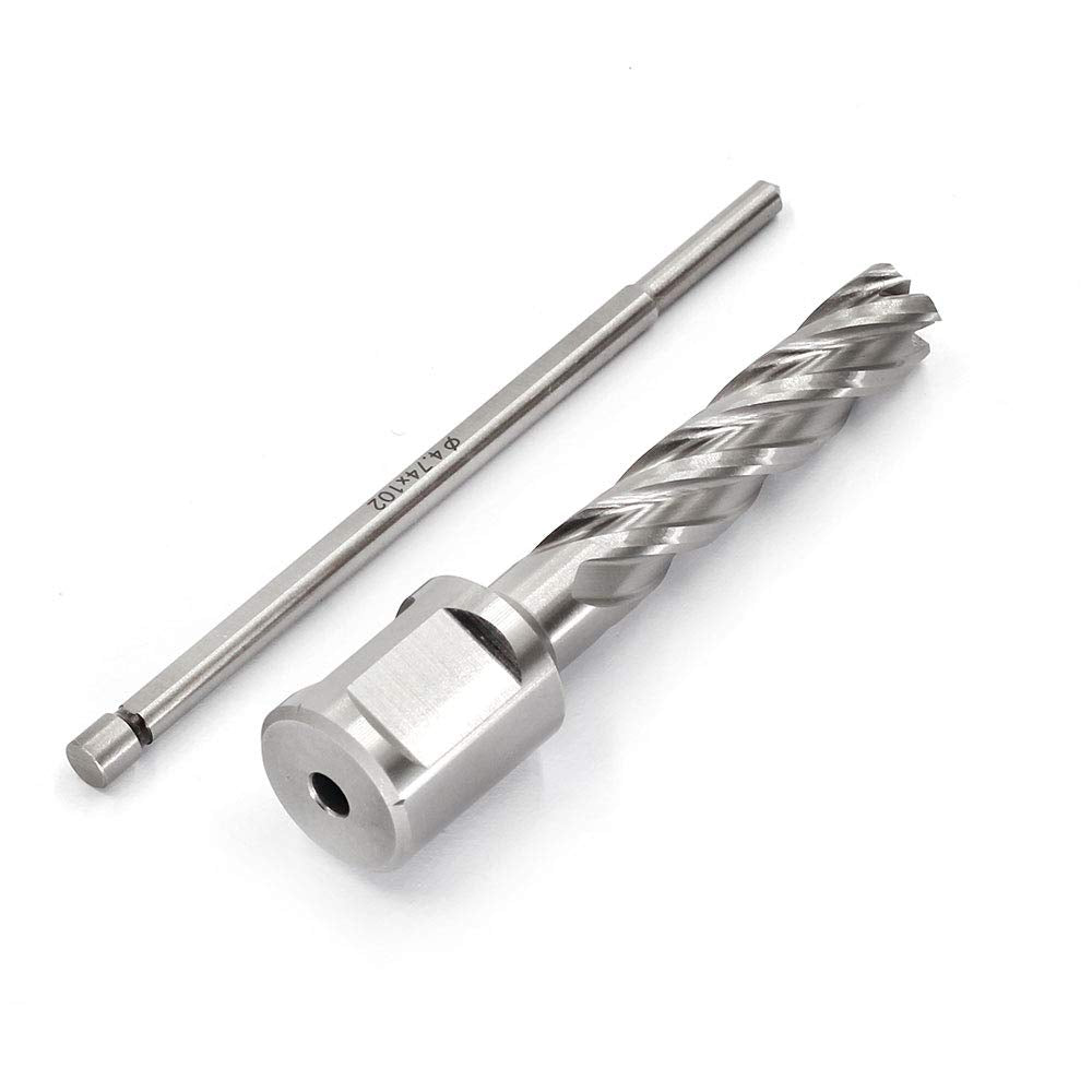 Annular Cutter JESTUOUS 3/4 Inch Weldon Shank 7/16 Cutting Diameter 2 Cutting Depth with Pilot Pin Slugger Bits Two Flat HSS Kit for Magnetic Drill Press,1 Piece JESTUOUS