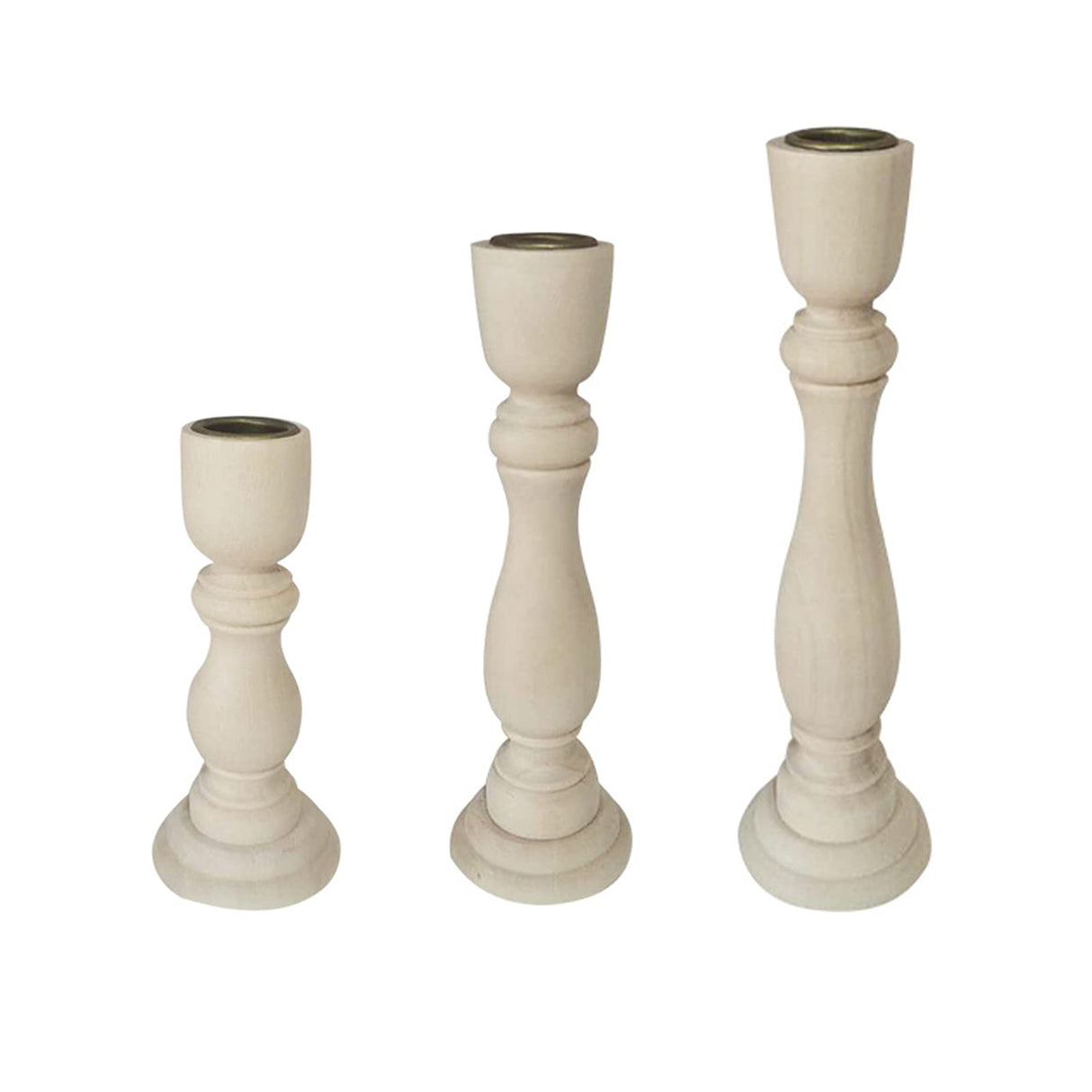 Wooden Candle Holders Set of 3,Unfinished Wood Candlesticks Holders for Taper Candle,Table Centerpieces for Rustic Wedding Party Birthday Home Decoration SPETYORT