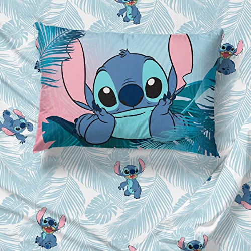 Jay Franco Disney Lilo & Stitch Floral Fun 5 Piece Twin Bed Set - Includes Reversible Comforter & Sheet Set Bedding - Super Soft Fade Resistant Microfiber Jay Franco
