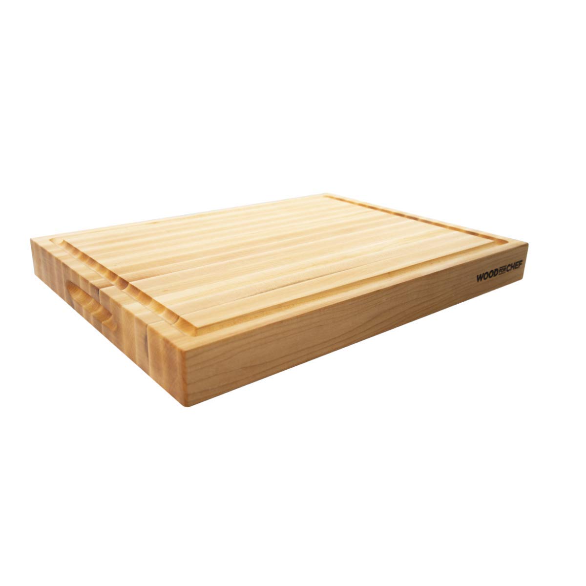 Large Wood Cutting Board from North American Maple - 20x16x1.5 inches - A Reversible Butcher Block that Comes with Juice Groove for Cutting Meat and WoodForChef