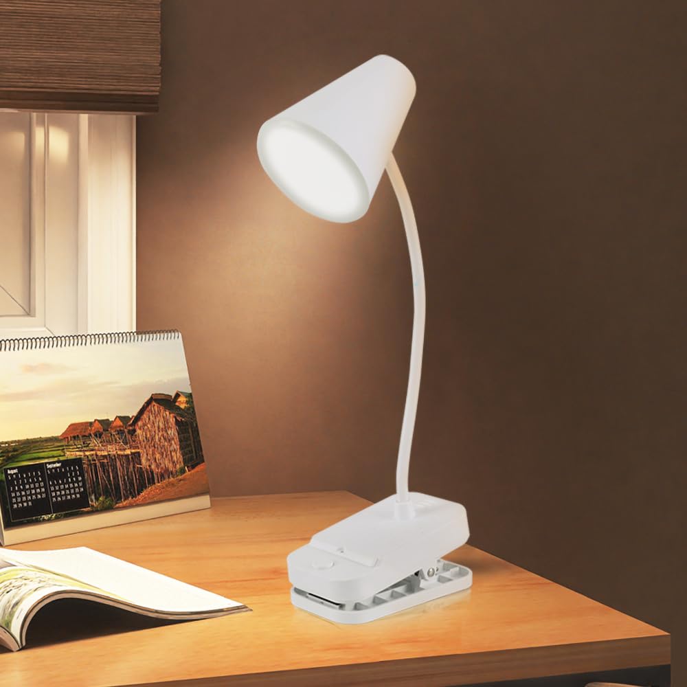 Reading book light,Led desk lamp,White,Desk lamp with USB charging port,Standing, clip-on,Battery and USB dual-use,360° rotating hose,Eye-care desk light,Small and cute desk lamp,Clip on Office lamp hepan block