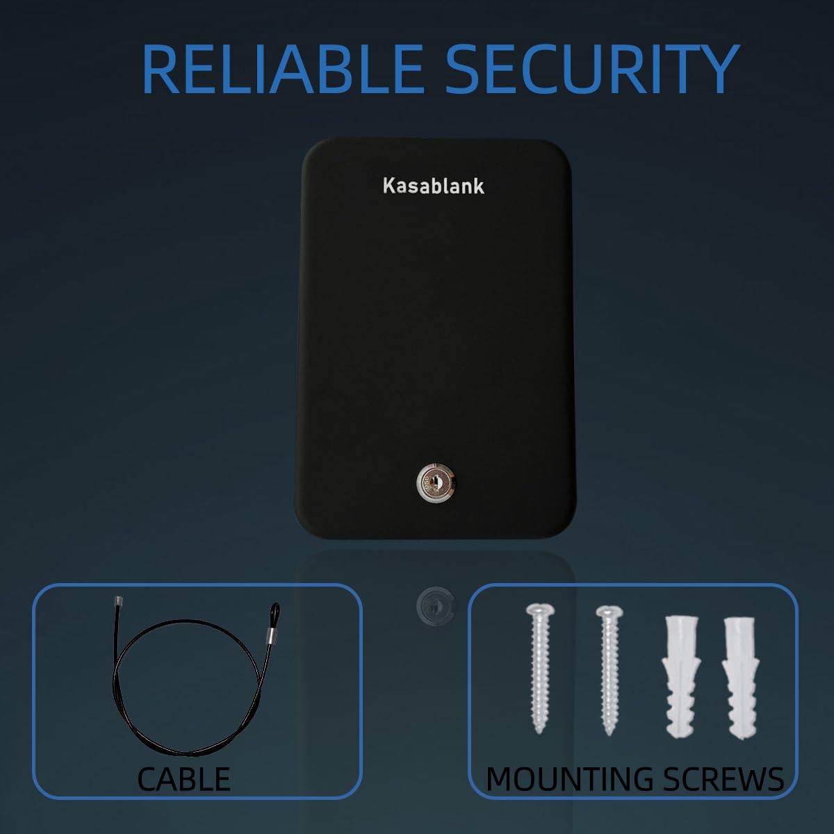 Pistol, portable travel firearm safe, pistol lockbox, car firearm safe with key lock, black Generic