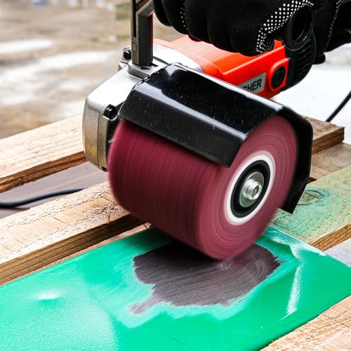 Handheld Electric Sander Tool, 8 Variable Speed Polisher, 1400W Polishing Machine, Surface Prep Burnishing Tool with 4 X 4.7” Polishing Wheel for Metal Stainless Steel Wood Ceramic Tiles WQV