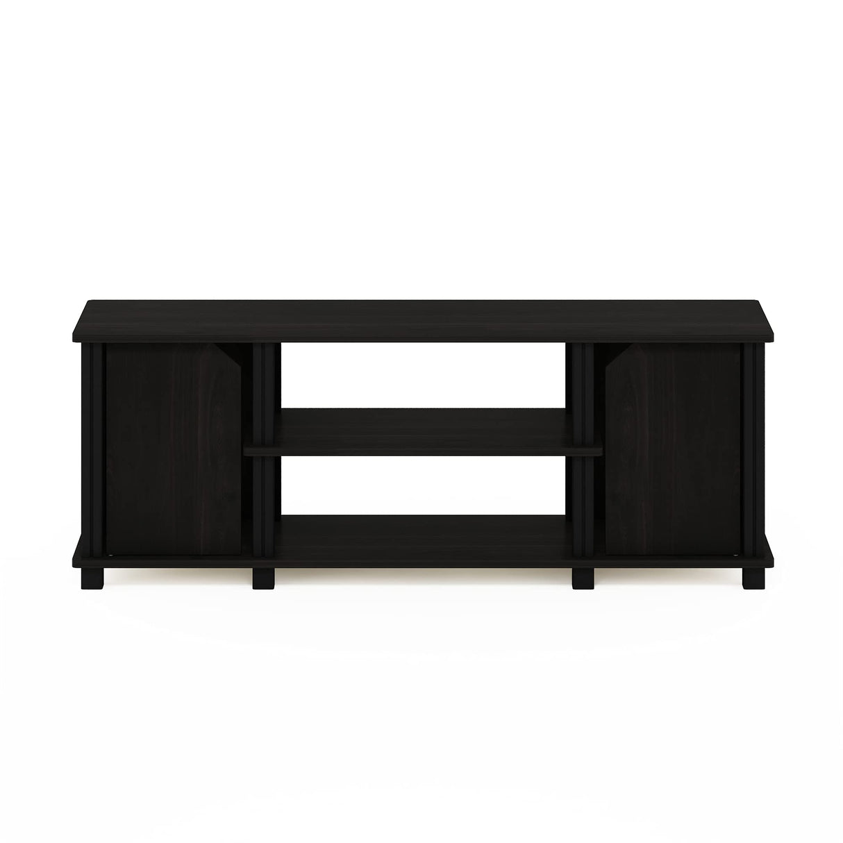 Furinno Brahms TV Stand Entertainment Center with Shelves and Storage for TV Size up to 45 Inch, Espresso/Black Furinno