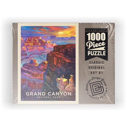 MyPuzzle Grand Canyon National Park: Sunset, Vintage Poster - Premium 1000 Piece Jigsaw Puzzle for Adults MyPuzzle.com
