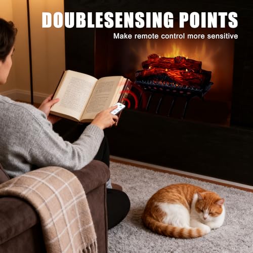 DAINIQUKANHAI Electric Fireplace Logs Realistic Flame Effect Candle LED Flame Light USB Powered Electric Fireplace Remote Control Fireplace Placement Home Decoration 12.4*5.91*7.87 In No Heat Function dainiqukanhai