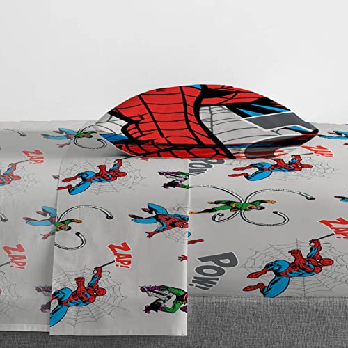 Marvel Spiderman Spidey VS 5 Piece Twin Size Bed Set - Includes Comforter & Sheet Set Bedding - Super Soft Fade Resistant Microfiber (Official Product) Jay Franco