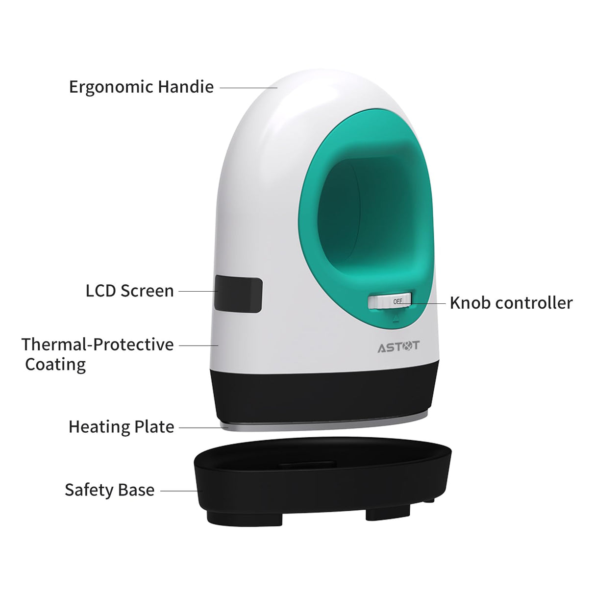 AST&T Mini Heat Press Machine, Portable Heat Transfer Machine for T Shirts, Iron-on Press for HTV Vinyl (White&Green) AST&T