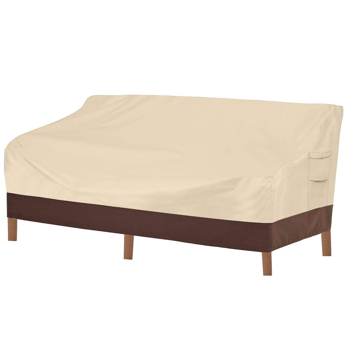 Vailge Heavy Duty Patio Sofa Cover, 100% Waterproof 3-Seater Outdoor Sofa Cover,Lawn Patio Furniture Covers with Air Vent and Handle,79" Wx 37" Dx 35" H,Beige&Brown Vailge