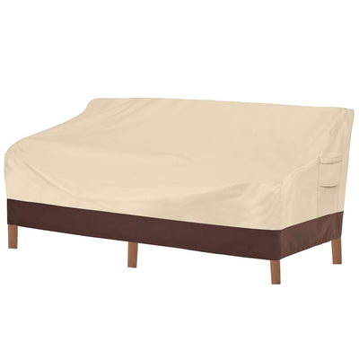 Vailge Heavy Duty Patio Sofa Cover, 100% Waterproof 3-Seater Outdoor Sofa Cover,Lawn Patio Furniture Covers with Air Vent and Handle,79" Wx 37" Dx 35" H,Beige&Brown