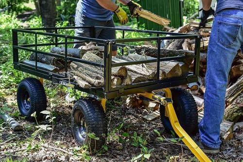 Gorilla Carts GOR1400-COM Steel Utility Cart, Heavy-Duty Convertible 2-in-1 Handle and Removable Sides, 12 cu ft, 1400 lb Capacity, Black Gorilla Carts