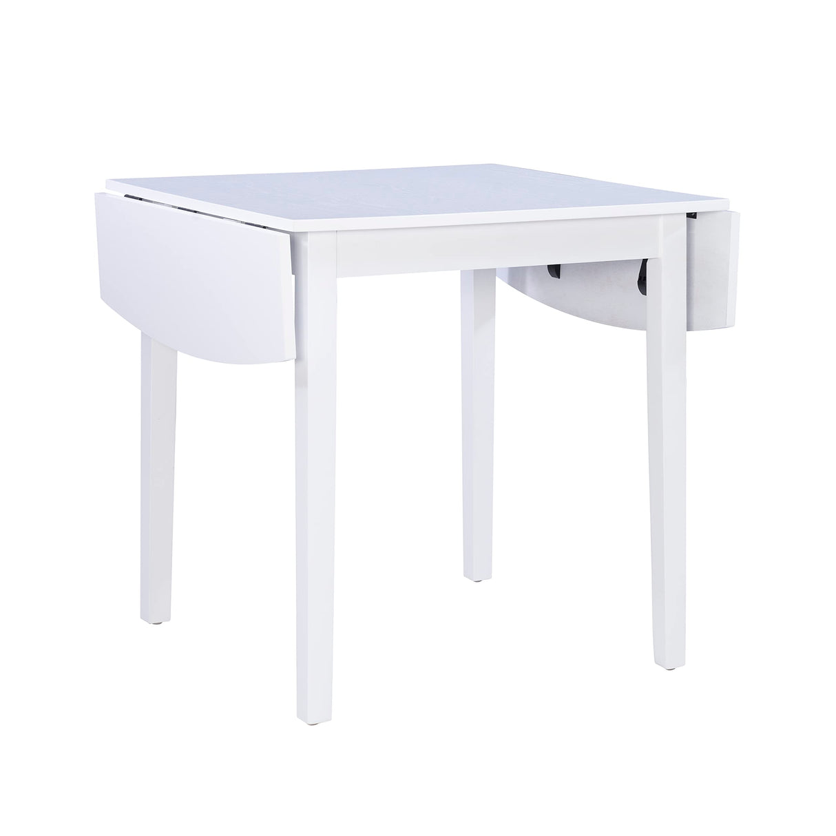 Linon White 30" Square 30" X 48" Fully Extended Torino Drop Leaf Table Linon
