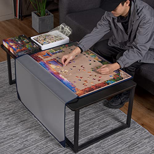 Becko US Jigsaw Puzzle Board Portable Puzzle Mat for Puzzle Storage Puzzle Saver, Non-Slip Surface, Up to 1000 Pieces (Khaki) Becko US