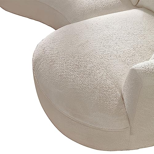 Oversized Curved Modular Sectional Sofa Couch - Luxury Cloud Boucle Upholstered L-Shaped Left-Facing Leisure Lounge Sofa with Extra Wide Chaise Daybed and 7 Throw Pillows for Living Room Apartment Eafurn