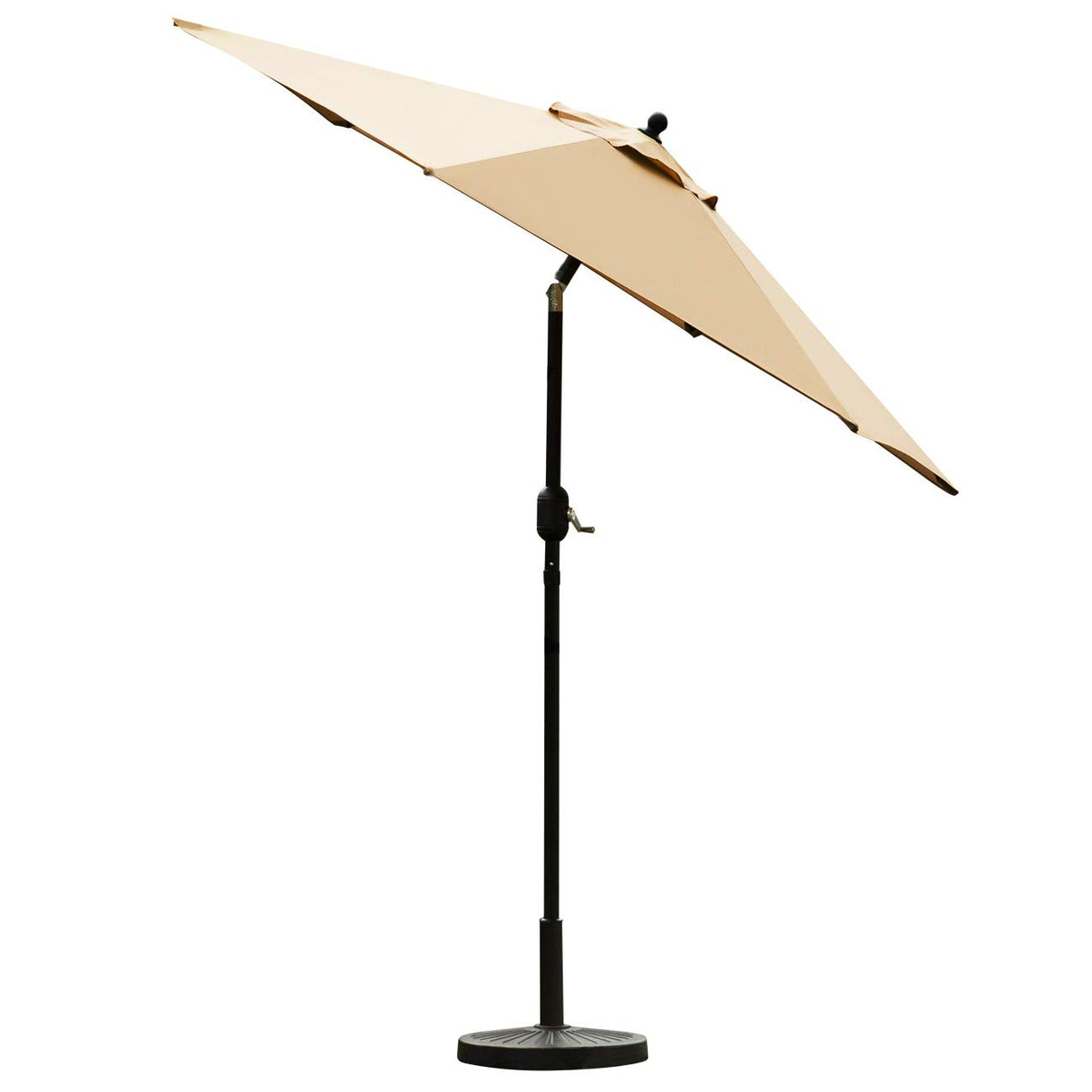 Sunnyglade 7.5' Patio Umbrella Outdoor Table Market Umbrella with Push Button Tilt/Crank, 6 Ribs (Tan) Sunnyglade