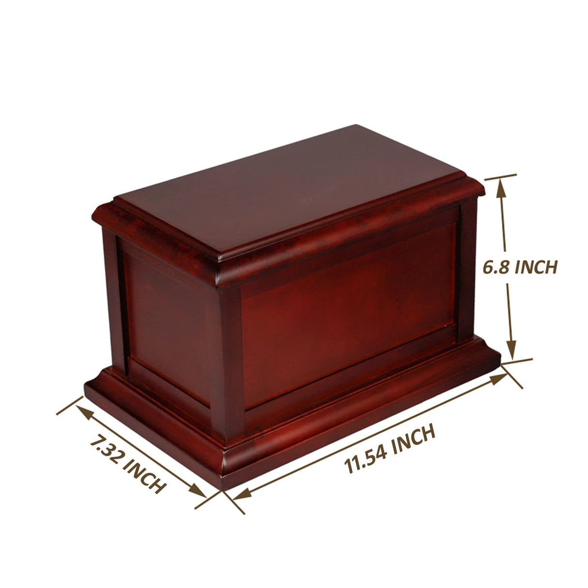 Cherry Solid Wooden Urns for Adult Male, Cremation Urns Eco-Friendly Wooden Casket Urn for Human Ashes Adult Female, Wood Keepsake Memorial Urns XMKAISITE