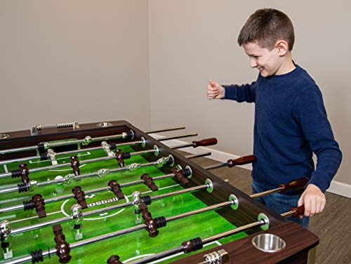 Hathaway 56-Inch Primo Foosball Table, Family Soccer Game with Wood Grain Finish, Analog Scoring and Free Accessories Hathaway