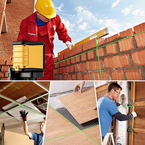 Self Leveling Laser Level,DEGLASERS 100ft Green Cross Line Laser Level,3 Brightness Adjustment,Manual Self leveling and Pulse Mode,IP54 Waterproof,Magnetic Bracket,Battery,Carrying Bag Included DegLasers