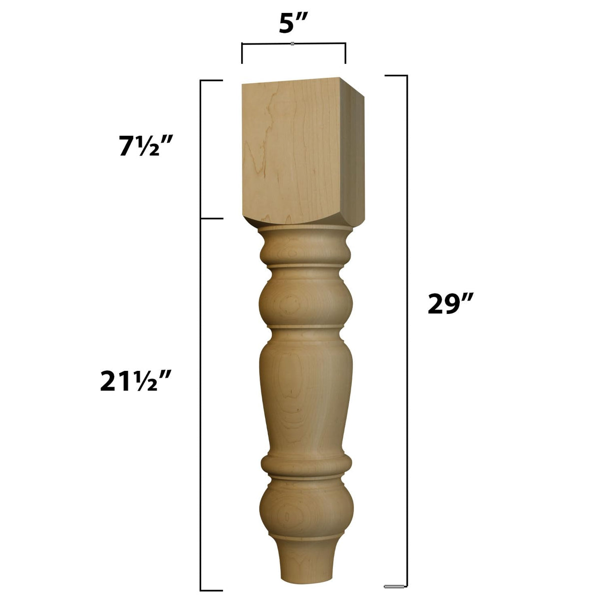Osborne Husky Farm Dining Table Leg Made from Unfinished Pine Wood (Set of Four), Durable Turned Legs are Sanded and Ready to be Stained, Replacement Table Legs for Dining Room Table or Desk Osborne Wood Products