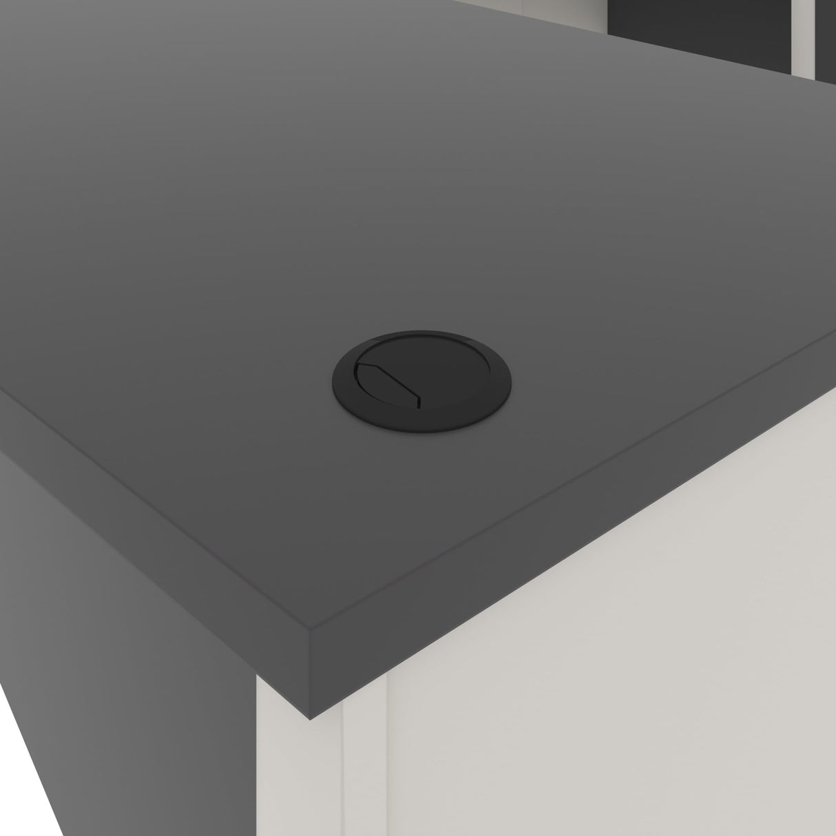 BESTAR Connexion U-Shaped Workstation with Two Oversized Pedestals, Slate/Sandstone Bestar