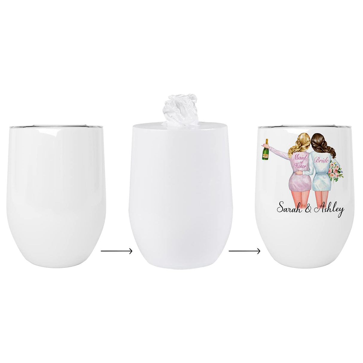 OLONTRIC 6 x 7 Inch White Sublimation Shrink Wrap Sleeve for 12 OZ Sublimation Wine Tumbler and Other Sublimation Blanks, Heat Transfer Shrink Wrap Sleeve for Print by Oven, 50 Pcs Shrink Wrap Film OLONTRIC