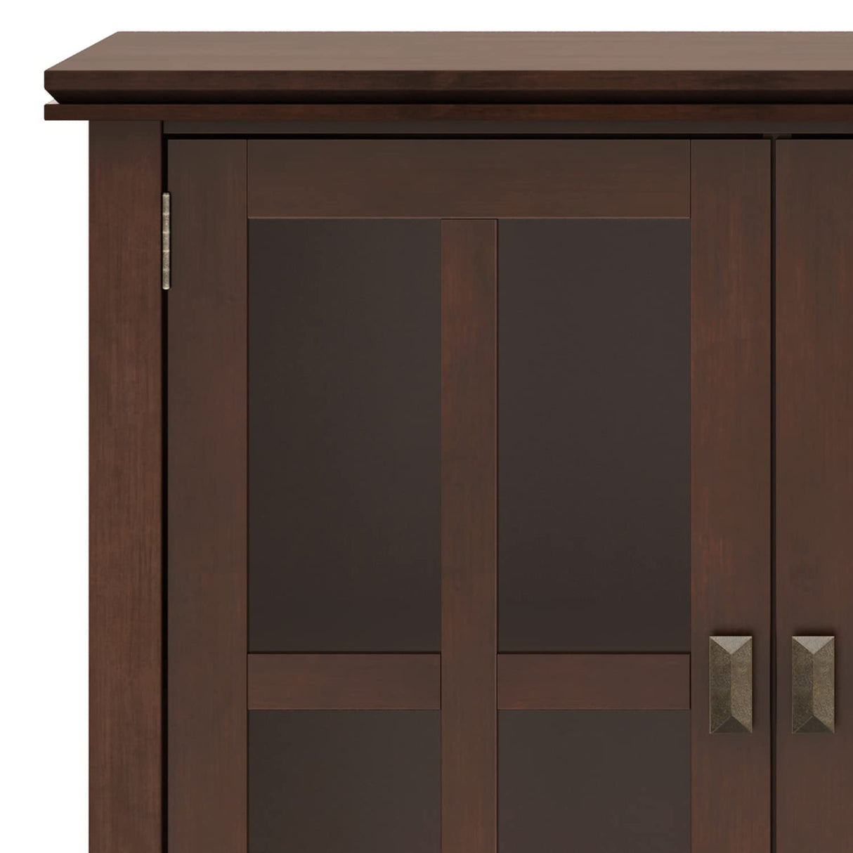 SIMPLIHOME Artisan SOLID WOOD 66 Inch Wide Contemporary Wide 4 Door Storage Cabinet in Russet Brown, For the Living Room, Entryway and Family Room SIMPLIHOME