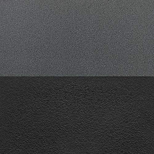 Cain 42" Round Breakroom Table- Grey & 4 'M' Stack Chairs- Black Regency