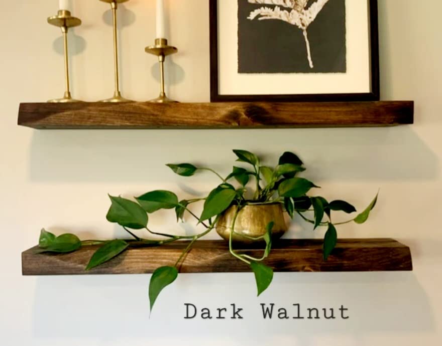 Rustic Curved Edge Re-purposed Solid Wood Floating Shelf Custom Colors and Sizes Little Wood Creations