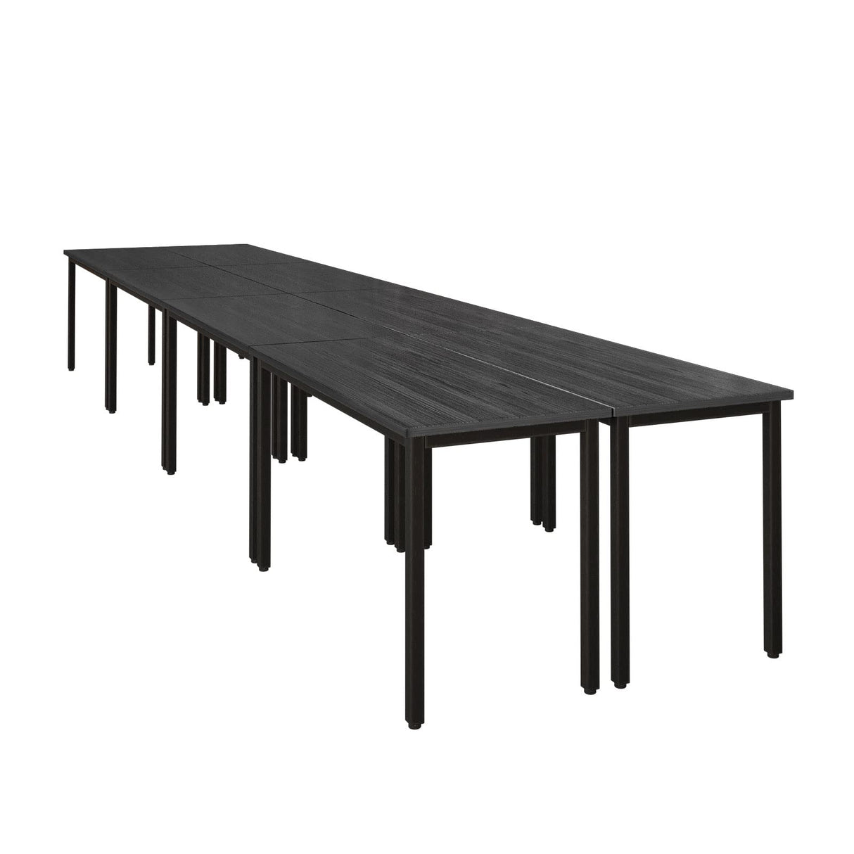 Bonzy Home Conference Tables 16ft Office Computer Desk for Meeting Room Study Writing Printer Table Meeting Seminar Table for 20 People Modern Black 8PCS (188.8"x47.2"x29.5", Black) Bonzy Home