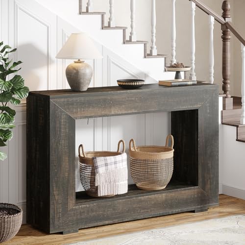 Tribesigns Farmhouse Console Table, 47 Inches Entryway Console Table with Storage, Industrial Hallway Accent Table for Living Room, Entrance Tribesigns