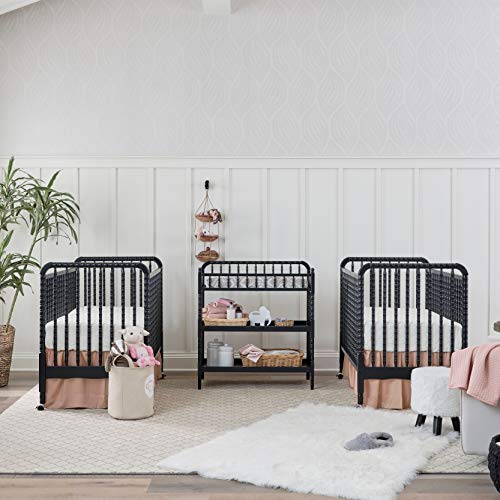 DaVinci Jenny Lind 3-in-1 Convertible Crib in Ebony, Removable Wheels, Greenguard Gold Certified DaVinci