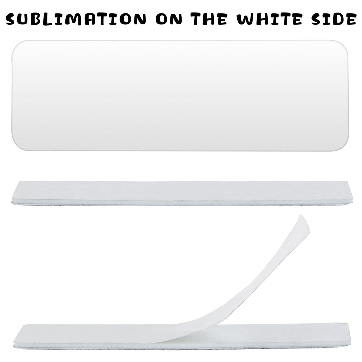 12 Pieces Sublimation Name Plate Blank Aluminum Name Card Personalized Custom Name Plate Blank Metal Name Tag Label with 12 Pieces Adhesive Backing for Men Women Boys Girls Wife Husband Outus