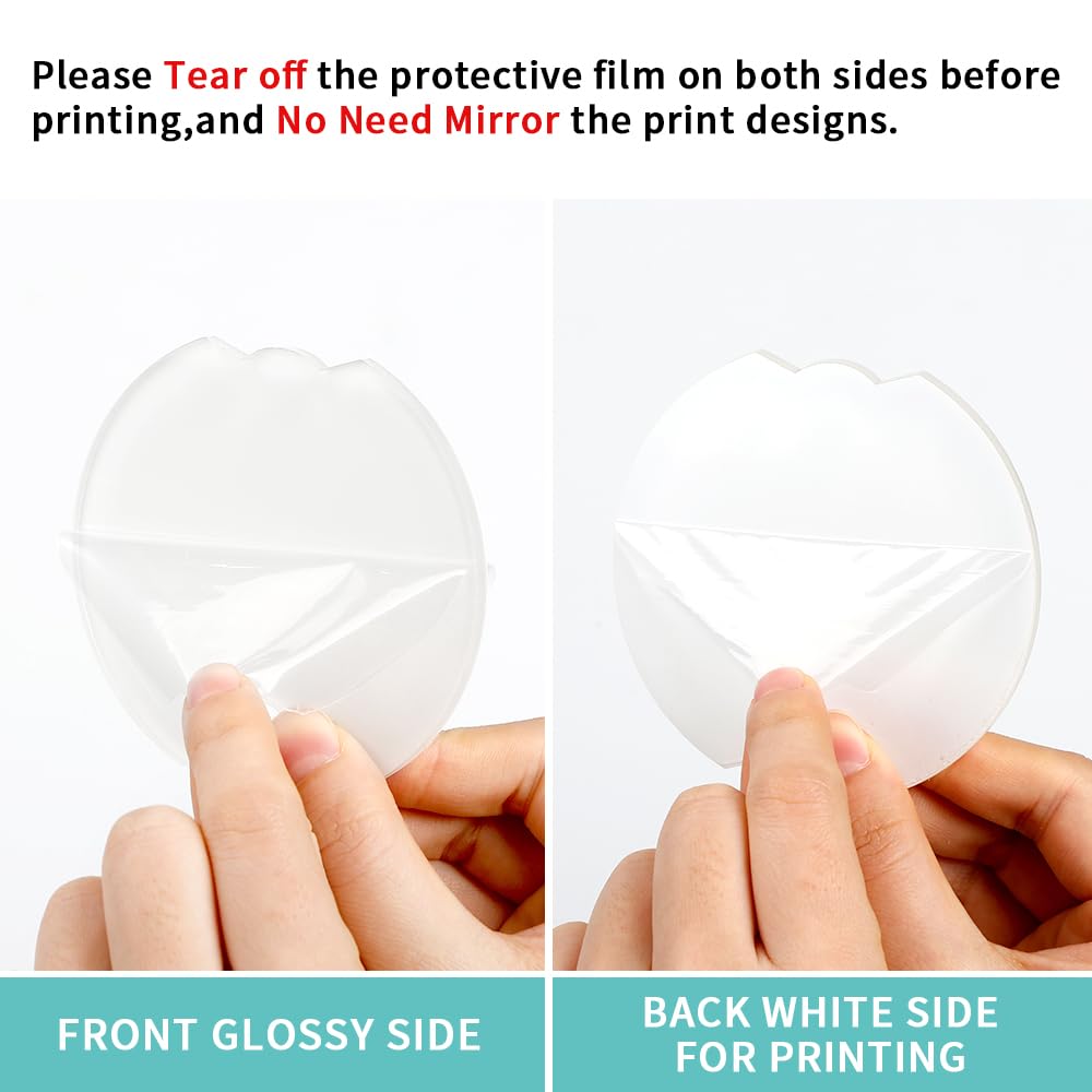 PYD Life 10 Pack Sublimation Ornaments Blanks Acrylic Floral 3.2" for Personalized Christmas Tree Home Decor Bulk PYD Life