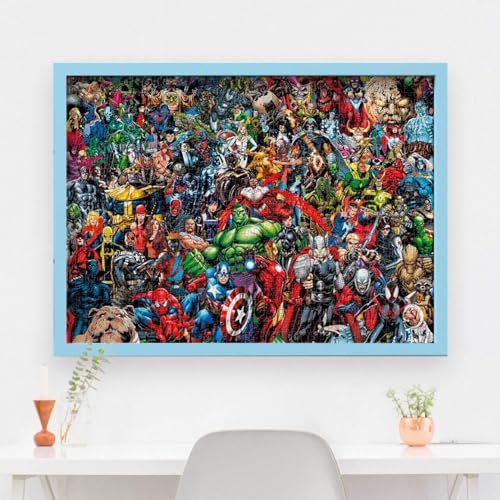 Clementoni Marvel Impossible Jigsaw Puzzle, 1000 Pieces, Puzzle for Superhero Enthusiasts, Difficult Puzzle, Challenge for Adults, Fun, Made in Italy, 39411 Clementoni