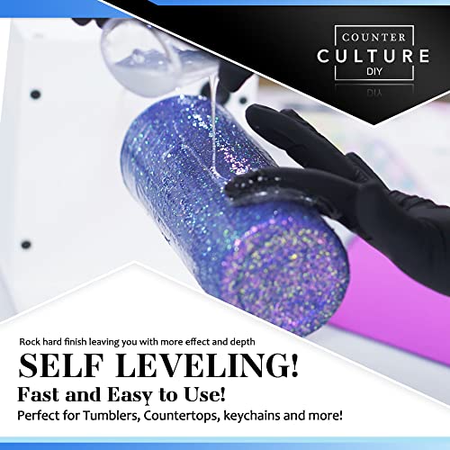 Counter Culture DIY Fast Set Epoxy Resin, 1 Gallon Kit, Quick Art Supplies for Coating, Casting, Geodes, Tabletop, Bar Top, Live Edge River Tables, Metallic Stains… Counter Culture DIY