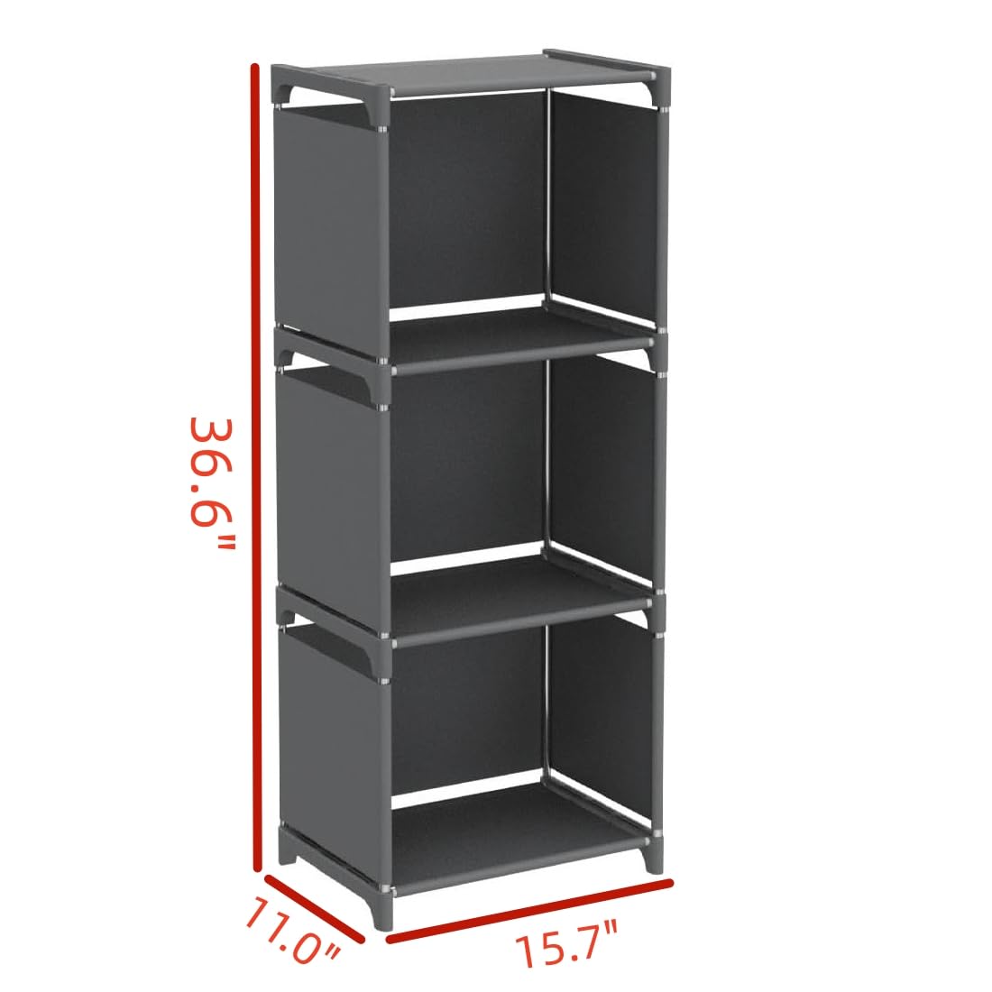 RIIPOO Versatile 3-Cube Storage Organizer Shelves for Bedroom Closet, Space-Saving 4-Layer Bookshelf | Compact Bookcase Unit Ideal for Small Spaces RIIPOO