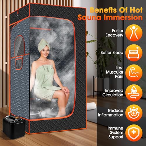 OneAmg Sauna Box,Portable Sauna for Home,2024 Sauna Tent with 3L 110V Steamer,9 Levels,36 * 36 * 71inch OneAmg