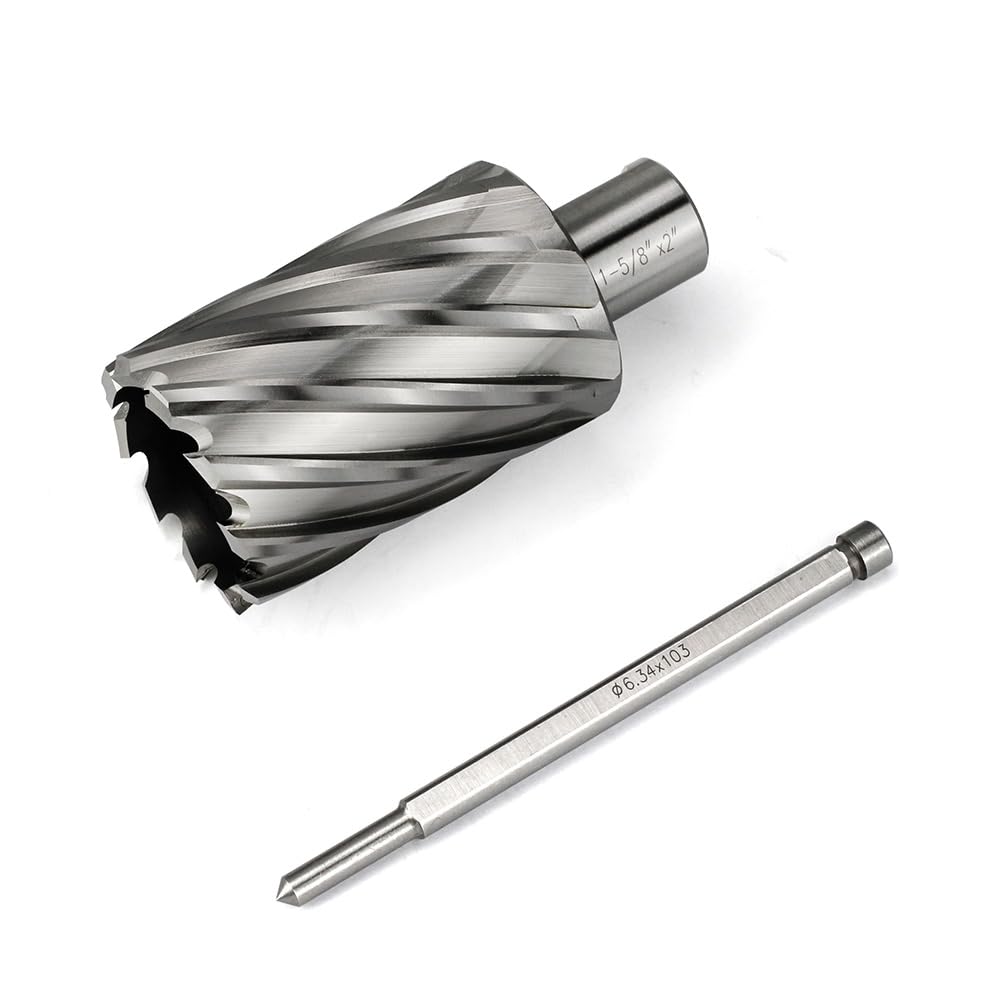 JESTUOUS Annular Cutter 3/4 Inch Weldon Shank 1-5/8 Cutting Diameter 2 Cutting Depth Slugger Bits HSS Kit for Magnetic Drill Press JESTUOUS