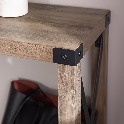 Walker Edison Sedalia Modern Farmhouse Metal X Entry Table, 46 Inch, Grey Walker Edison