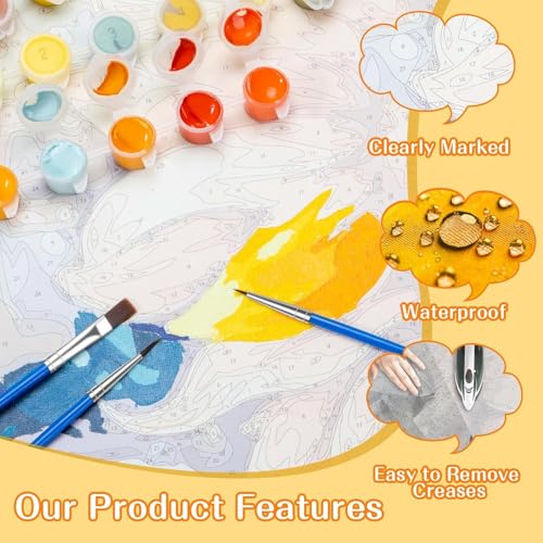 Native American Paint by Numbers Kit for Adults, 16"x20" Canvas Painting Kit for Beginners, Modern Aesthetic DIY Paint by Number on Canvas for Home Wall Decor 113 WoodArtSupply