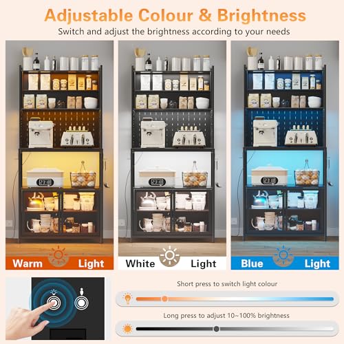 67'' LED Kitchen Pantry Cabinet with Pegboard and Charging Station by OUTDOOR DOIT OUTDOOR DOIT