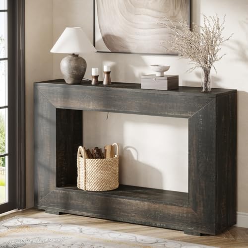 Tribesigns Farmhouse Console Table, 47 Inches Entryway Console Table with Storage, Industrial Hallway Accent Table for Living Room, Entrance Tribesigns