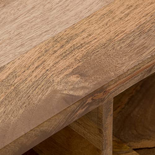 SIMPLIHOME Hunter SOLID MANGO WOOD and Metal 48 Inch Wide Rectangle Industrial Lift Top Coffee Table in Natural, For the Living Room and Family Room SIMPLIHOME