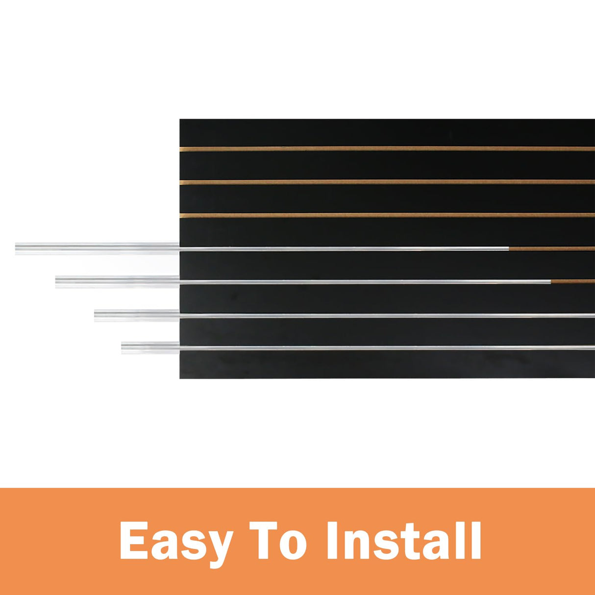 HUZJIEHUI 48 x 48 Slatwall Panels (Black) HUZJIEHUI